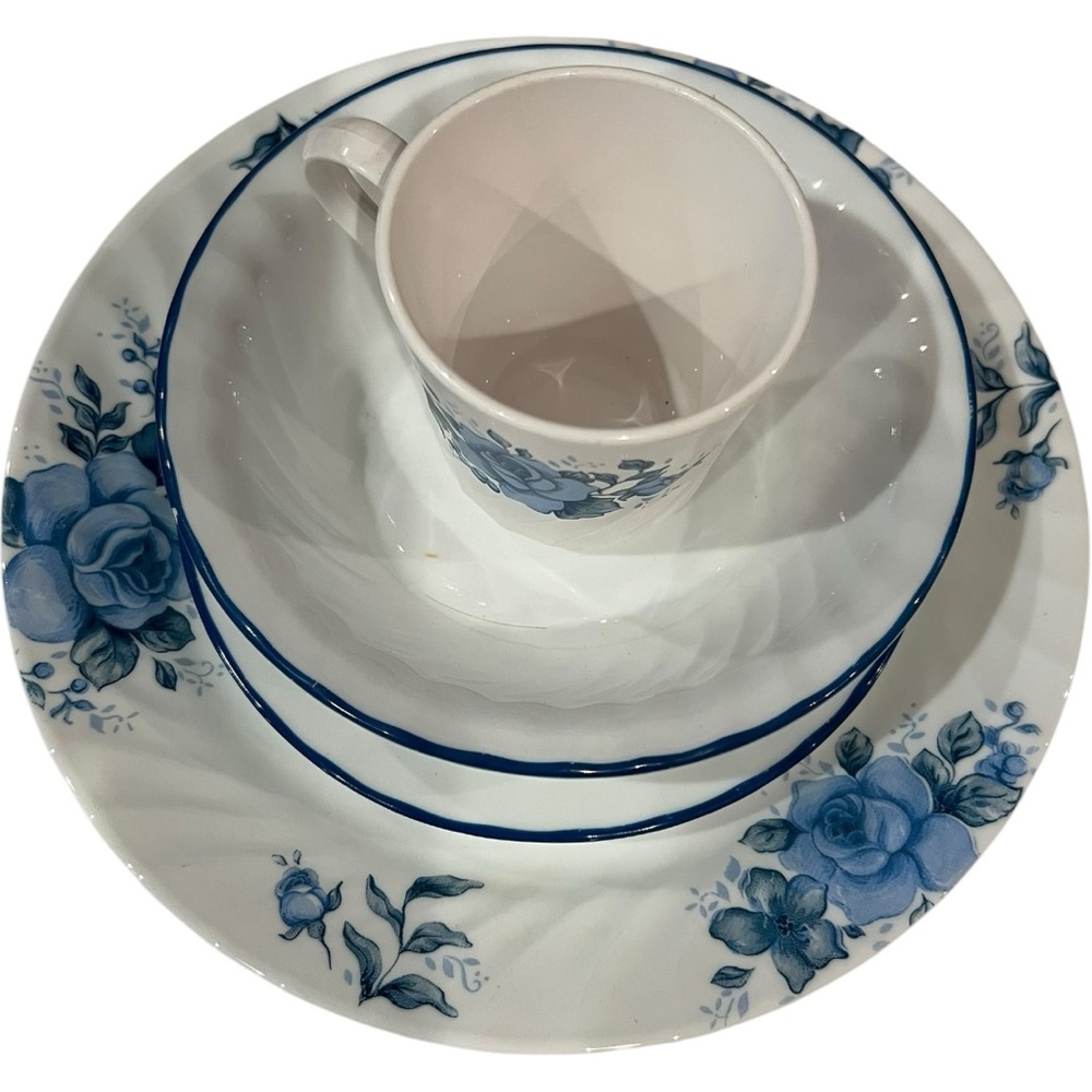 VINTAGE CORELLE BLUE VELVET (BLUE ROSE) - Picture 10 of 16